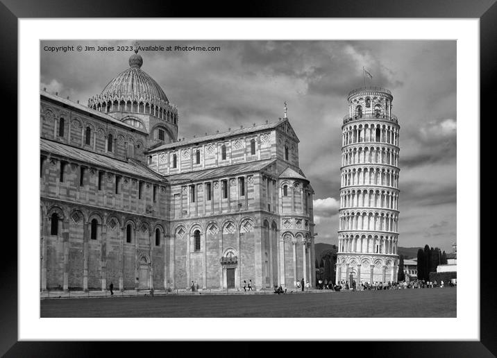 The Splendour of Pisa - Monochrome Framed Mounted Print by Jim Jones