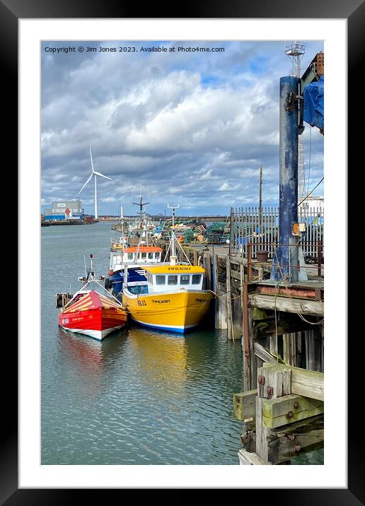 Colourful Fishing Boats Framed Mounted Print by Jim Jones
