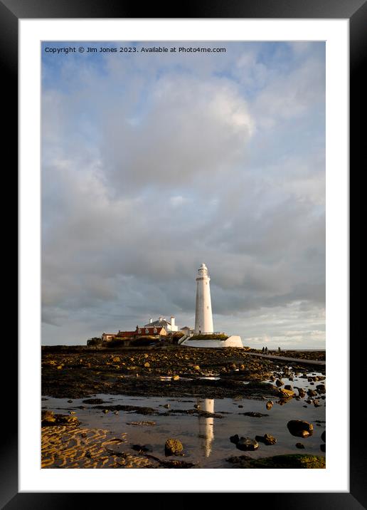 Reflective Serenity at St Marys Island Framed Mounted Print by Jim Jones