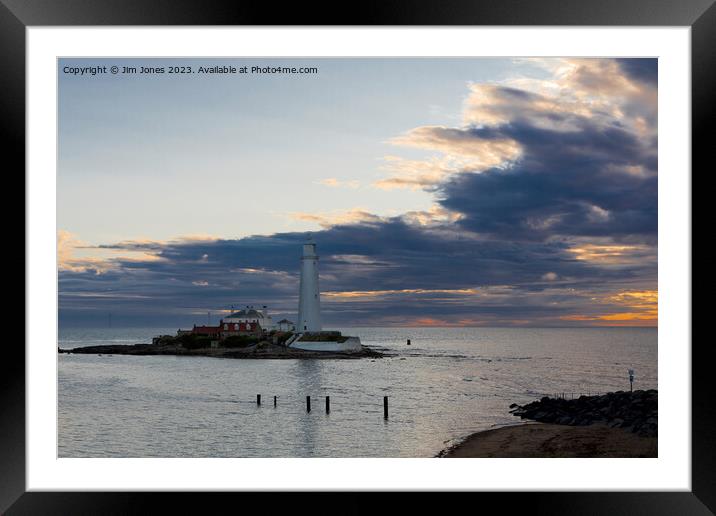 Serene Sunrise at St Marys Island Framed Mounted Print by Jim Jones