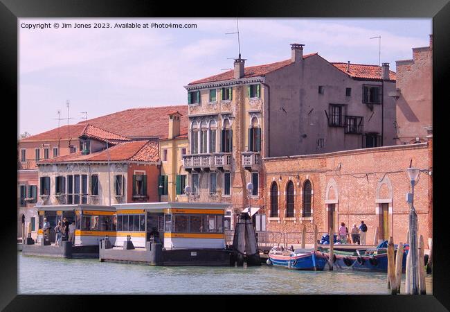 Burano Ferry Stop Framed Print by Jim Jones