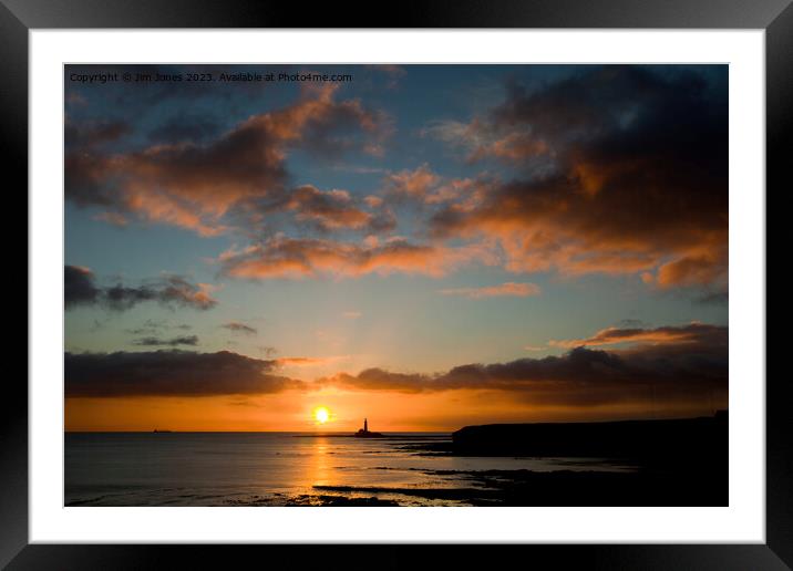 Collywell Bay sunrise. Framed Mounted Print by Jim Jones