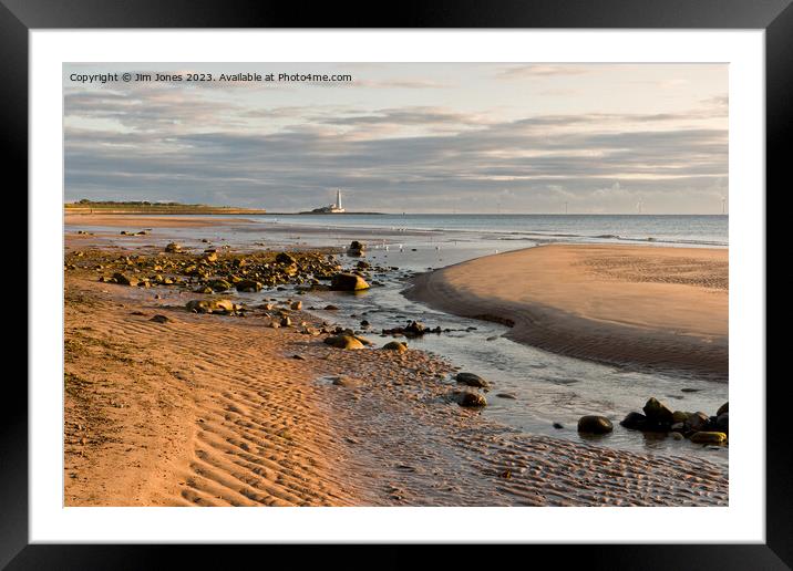 Whitley Bay Beach - Landscape Framed Mounted Print by Jim Jones