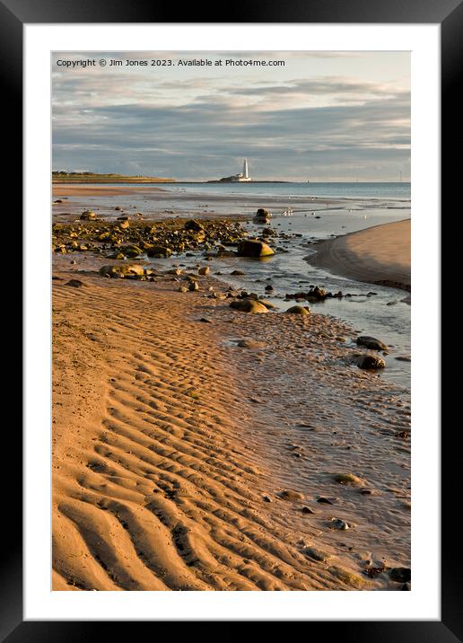 Whitley Bay Beach - Portrait Framed Mounted Print by Jim Jones