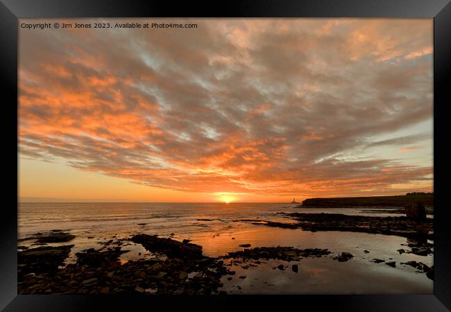 Collywell Bay Sunrise Framed Print by Jim Jones
