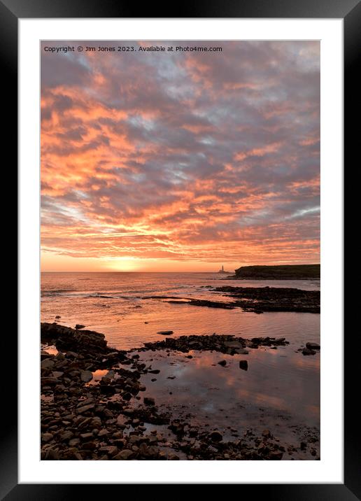 Collywell Bay Sunrise - Portrait Framed Mounted Print by Jim Jones