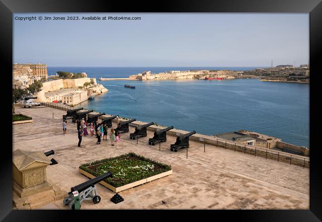 Saluting Battery, Valletta - Landscape Framed Print by Jim Jones