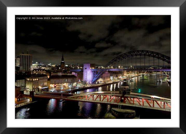 The River Tyne at night (2) Framed Mounted Print by Jim Jones