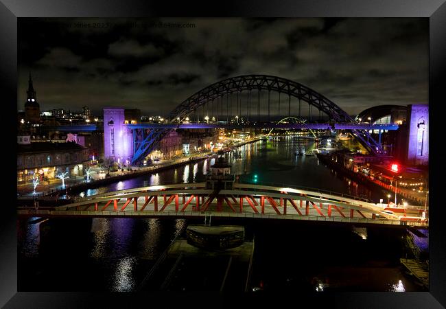 The River Tyne at Night Framed Print by Jim Jones