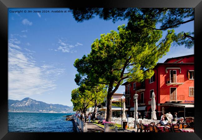 Autumn sunshine on Lake Garda Framed Print by Jim Jones