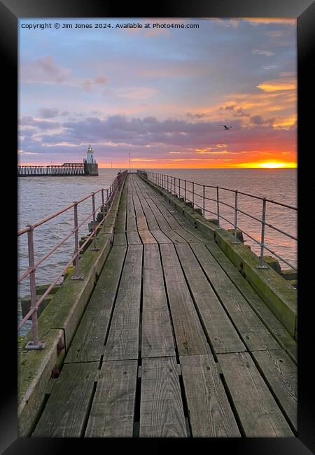 January sunrise at the mouth of the River Blyth - Portrait Framed Print by Jim Jones
