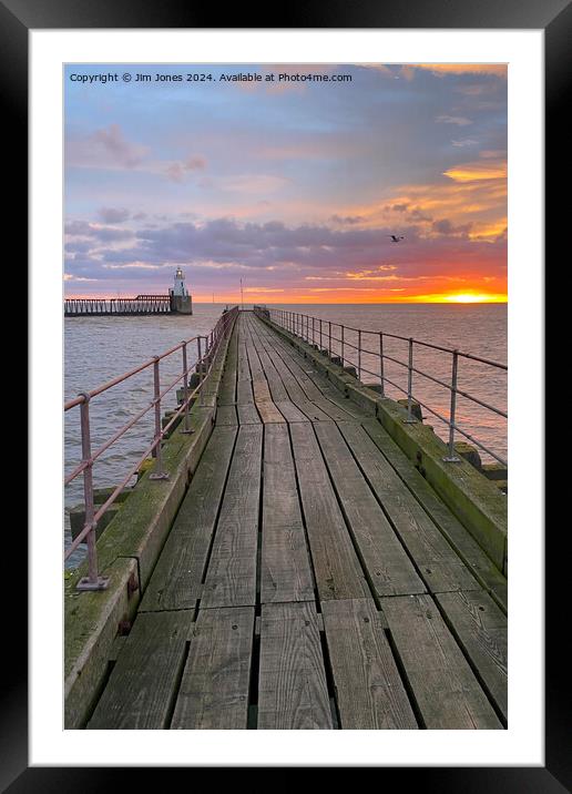 January sunrise at the mouth of the River Blyth - Portrait Framed Mounted Print by Jim Jones