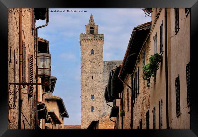 The Towers of San Gimignano Framed Print by Jim Jones