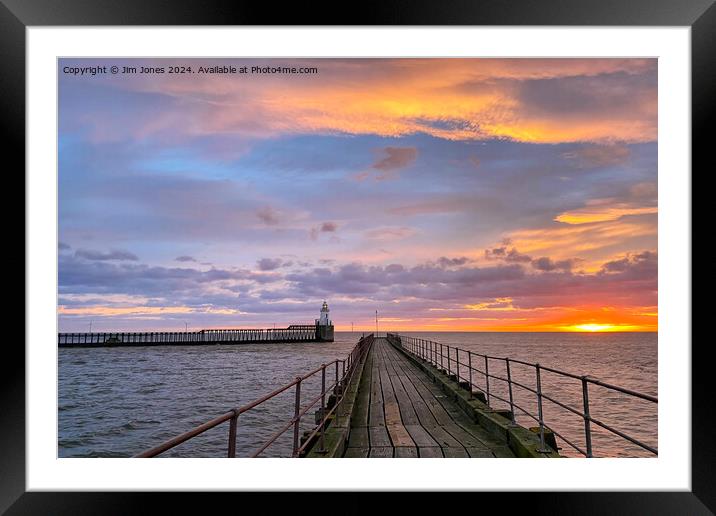 January sunrise at the mouth of the River Blyth  Framed Mounted Print by Jim Jones