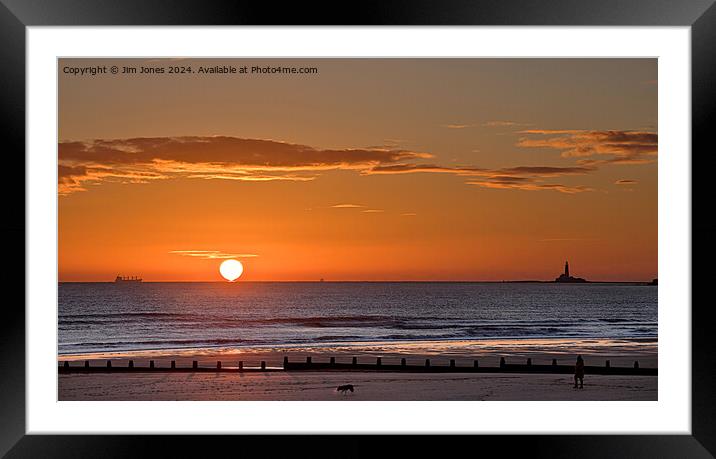 North Sea Sunrise Panorama Framed Mounted Print by Jim Jones