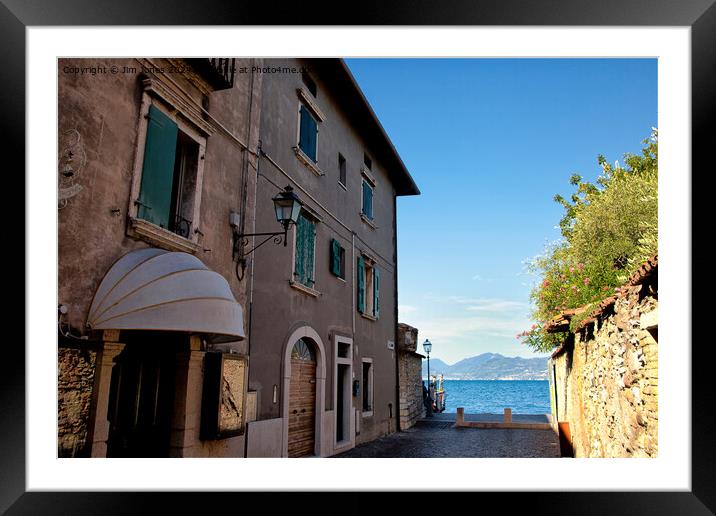 Sunshine and Shadow on Lake Garda Framed Mounted Print by Jim Jones