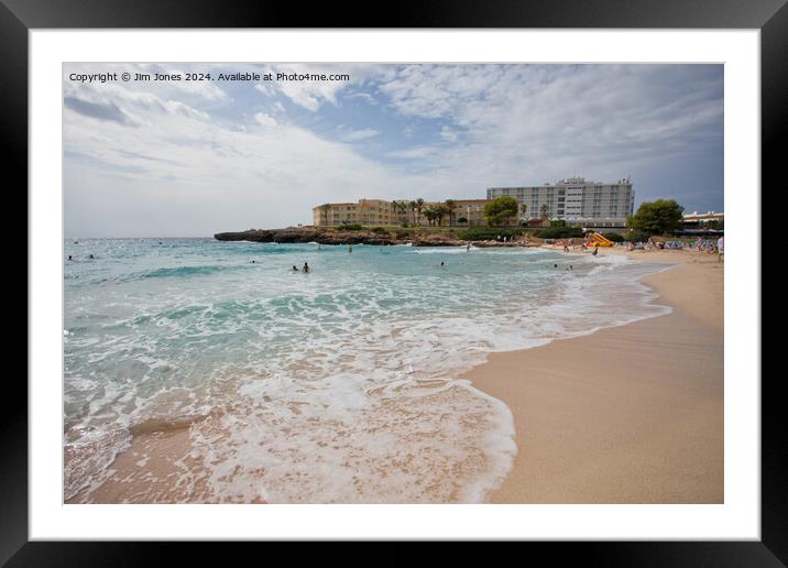 The beach at Cala'n Bosch, Menorca Framed Mounted Print by Jim Jones