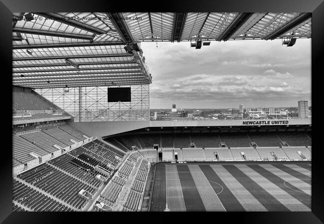 St James Park, Newcastle upon Tyne - Monochrome Framed Print by Jim Jones