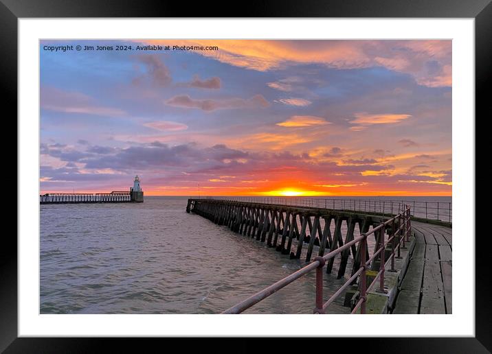 January sunrise at the mouth of the River Blyth (2) Framed Mounted Print by Jim Jones