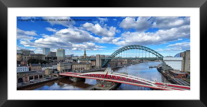 Panorama of the River Tyne at Newcastle Framed Mounted Print by Jim Jones