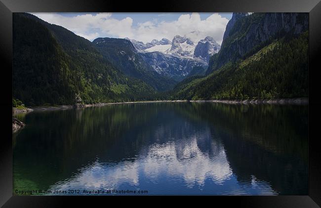 A Tranquil Alpine Dream Framed Print by Jim Jones