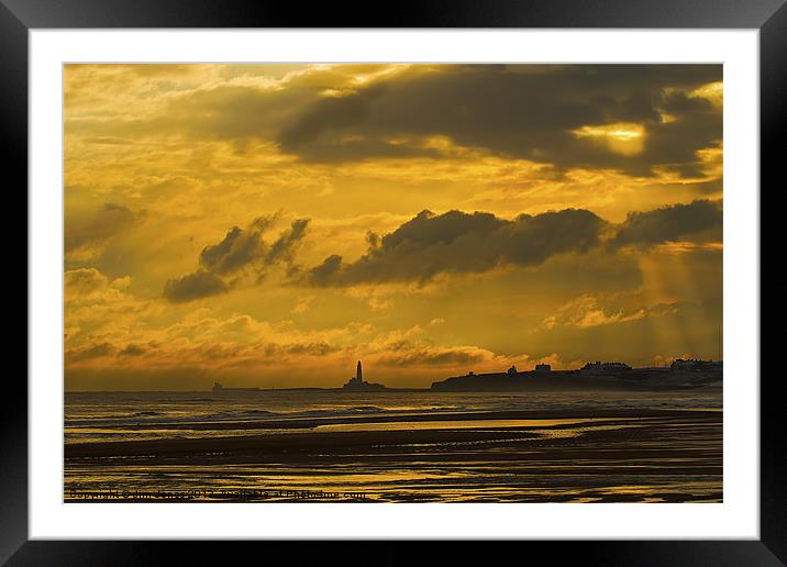 Stormy sky over Blyth beach Framed Mounted Print by Jim Jones
