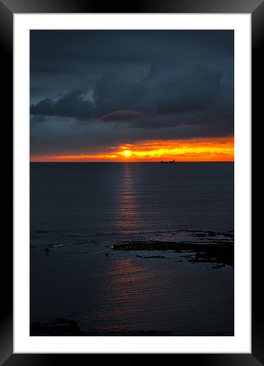 Sun rise over the North Sea Framed Mounted Print by Jim Jones