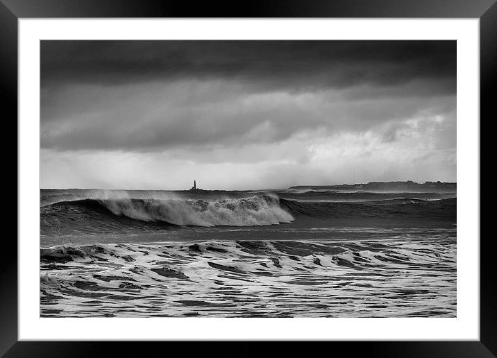 Rough sea and stormy sky Framed Mounted Print by Jim Jones
