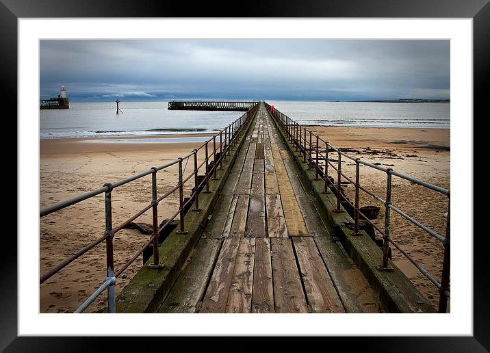 Wooden Pier at Blyth Northumberland Framed Mounted Print by Jim Jones