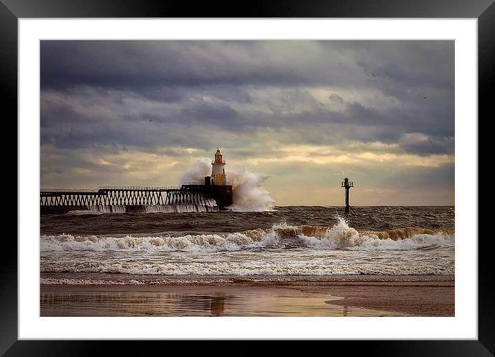 Storm at the harbour mouth Framed Mounted Print by Jim Jones