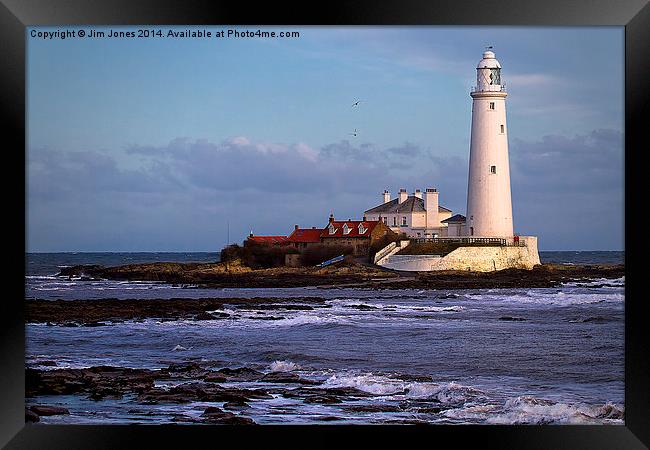  St Marys Island and Lighthouse Framed Print by Jim Jones