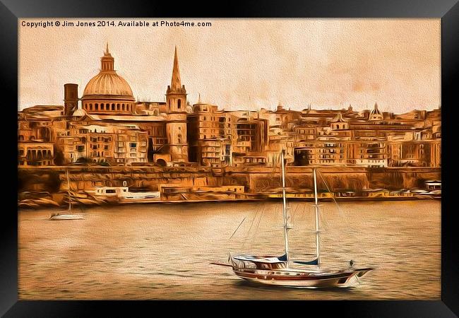  Valletta Malta in the style of Georgia O'Keefe Framed Print by Jim Jones