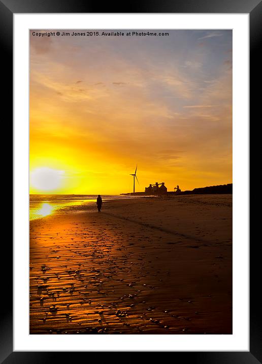  Early morning stroll along the beach Framed Mounted Print by Jim Jones