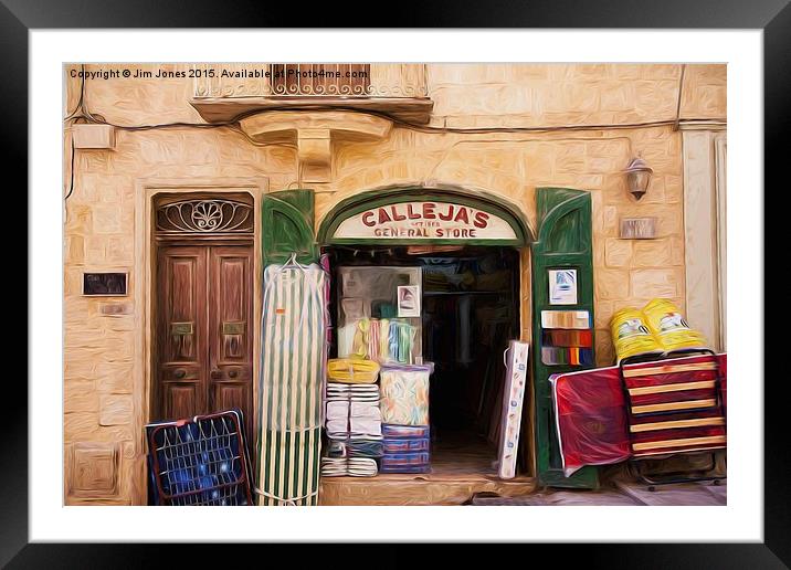  Valletta General Store Framed Mounted Print by Jim Jones