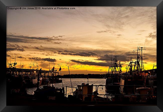  Dusk over the Fish Quay Framed Print by Jim Jones