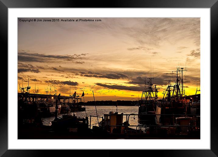  Dusk over the Fish Quay Framed Mounted Print by Jim Jones