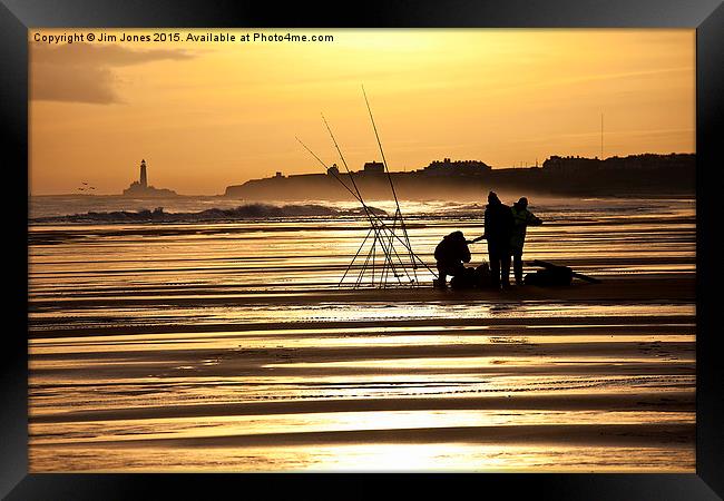  Fishermen at sunrise Framed Print by Jim Jones
