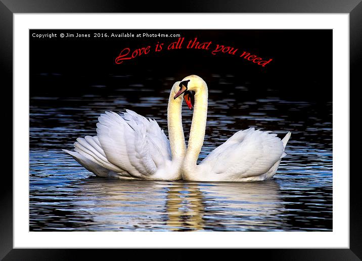 Love is all that you need Framed Mounted Print by Jim Jones