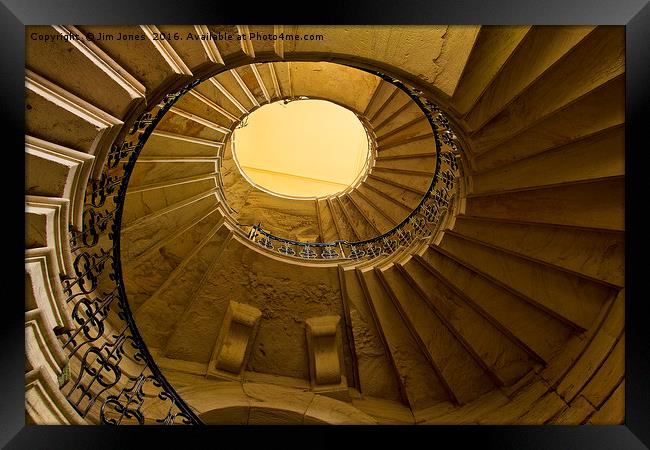 Spiral staircase Framed Print by Jim Jones