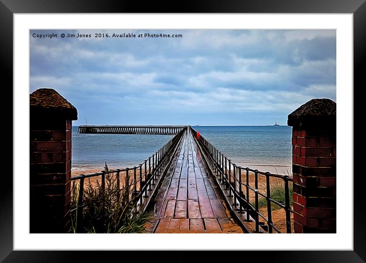 Pier perspective Framed Mounted Print by Jim Jones