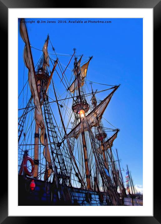 Artistic masts and rigging Framed Mounted Print by Jim Jones