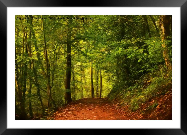 Artistic Walk through the woods Framed Mounted Print by Jim Jones