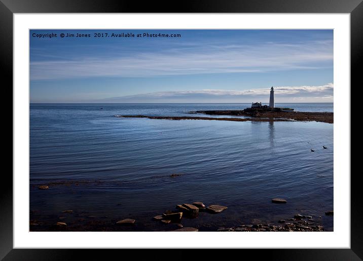 St Mary's blue Framed Mounted Print by Jim Jones