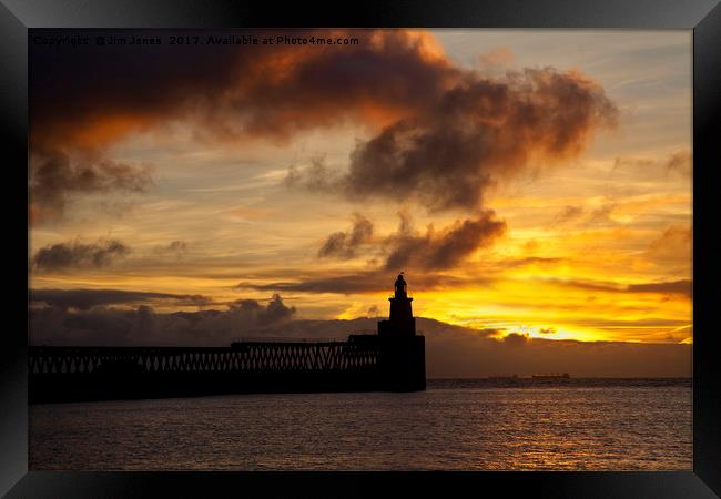 Fire in the morning sky Framed Print by Jim Jones