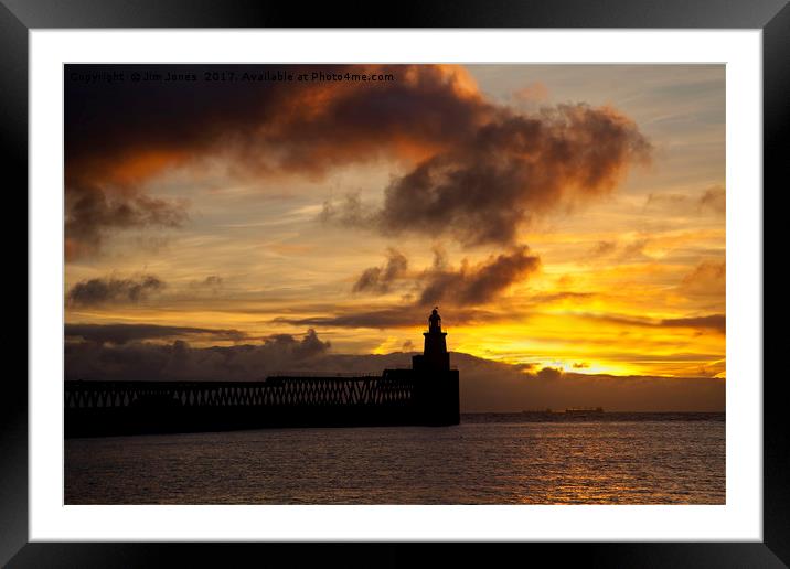 Fire in the morning sky Framed Mounted Print by Jim Jones