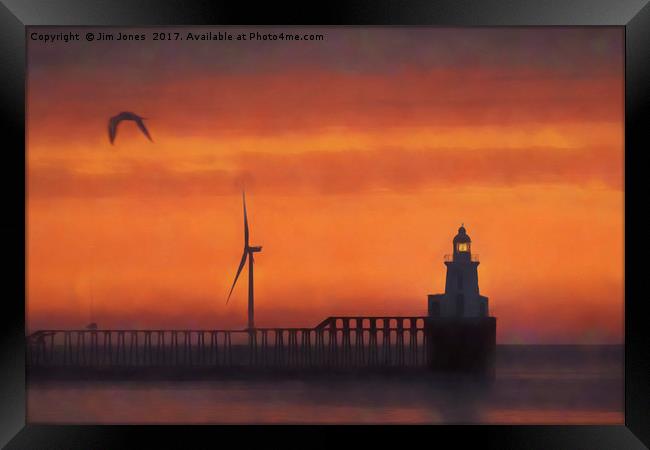 Artistic Northumbrian Sunrise Framed Print by Jim Jones