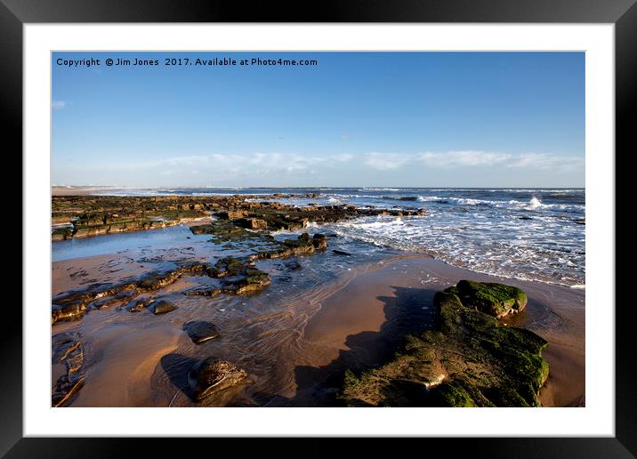 Bright and breezy on the beach Framed Mounted Print by Jim Jones