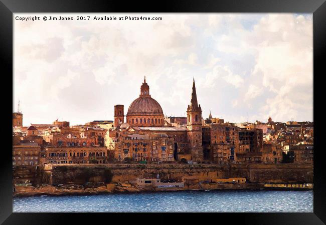 Painterly Valletta Framed Print by Jim Jones