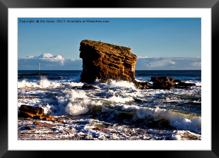 Rough seas around Charlie's Garden Framed Mounted Print by Jim Jones