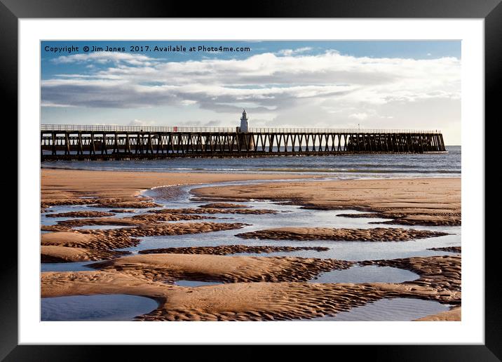 The Piers from Blyth beach Framed Mounted Print by Jim Jones